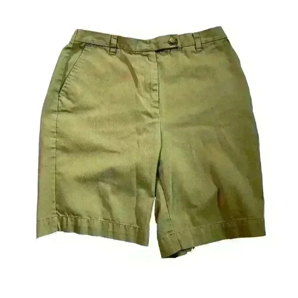 Lands End Shorts Girls Size 10 Plus Beige High Rise Adjustable Waist Cotton Poly - Picture 1 of 11